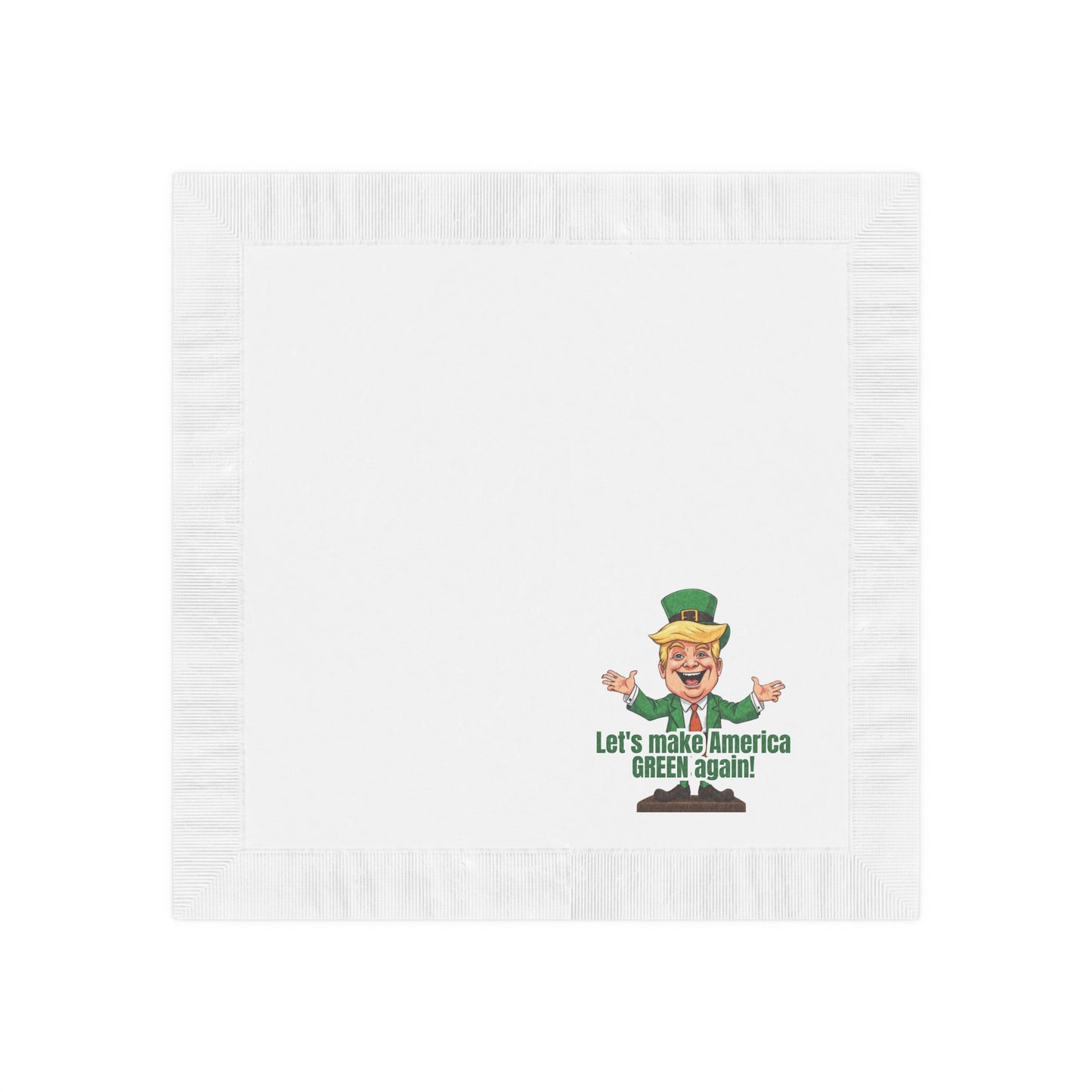 Trump St. Patrick's Day White Coined Napkins