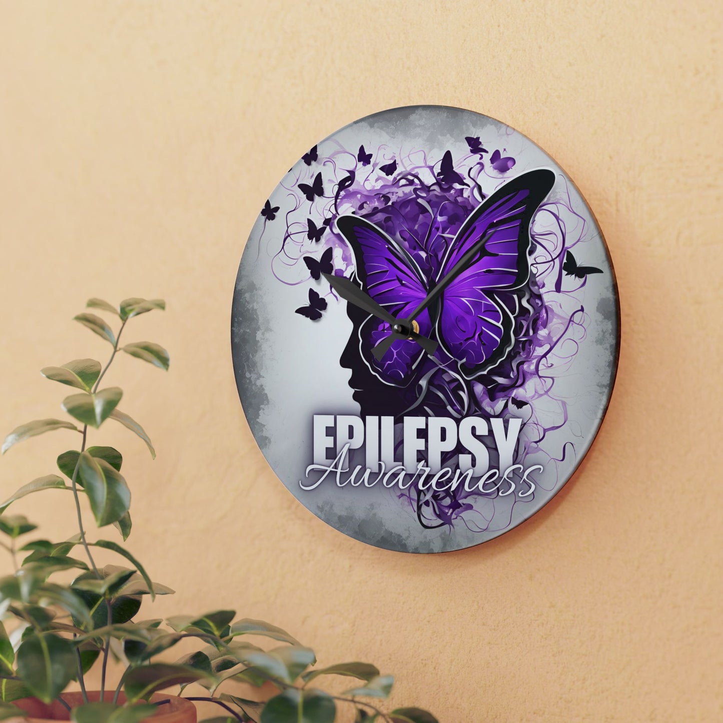 Epilepsy Awareness Acrylic Wall Clock