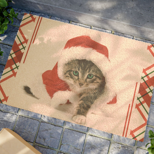 Christmas Kitty Doormat