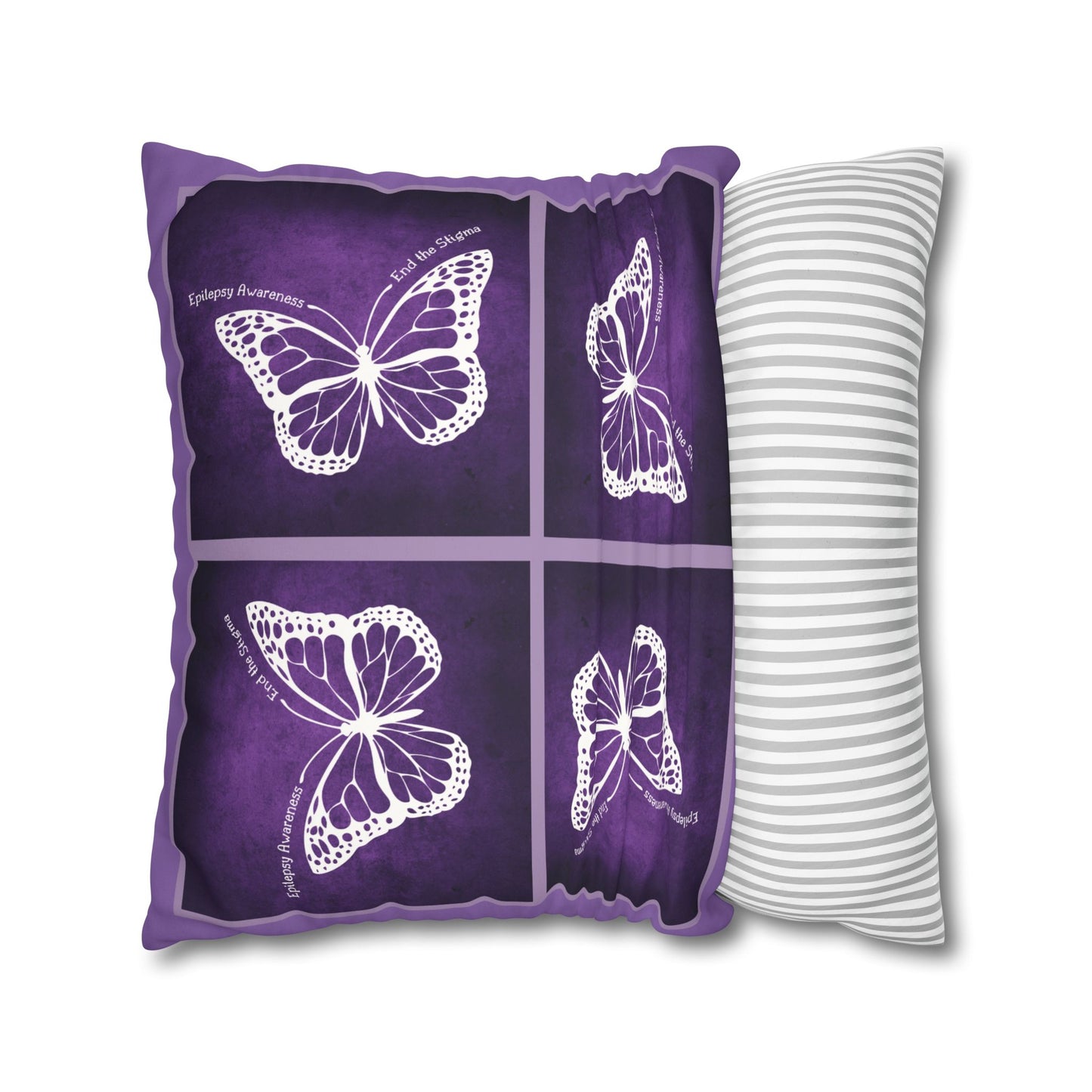 Butterfly Faux Suede Pillowcase for Epilepsy Awareness