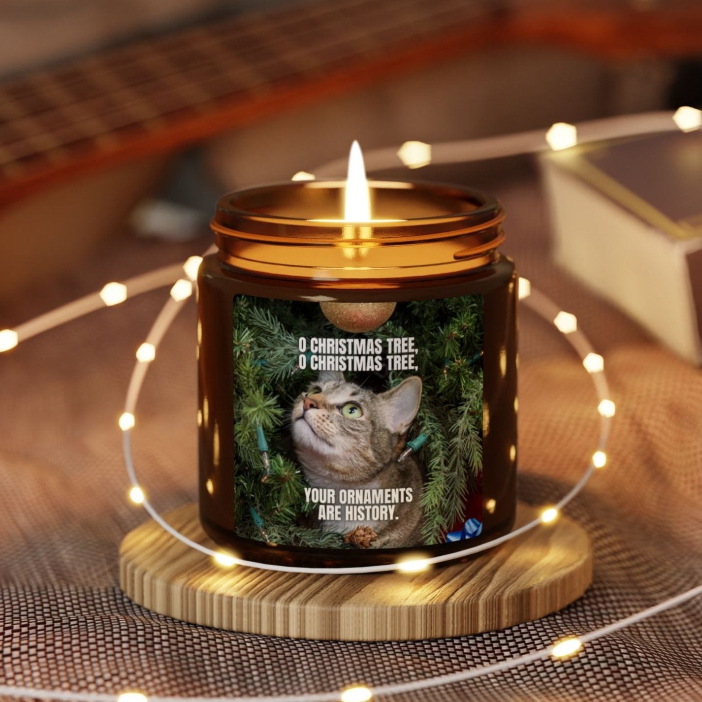 O Christmas Tree Scented Soy Candle (Amber Jar)