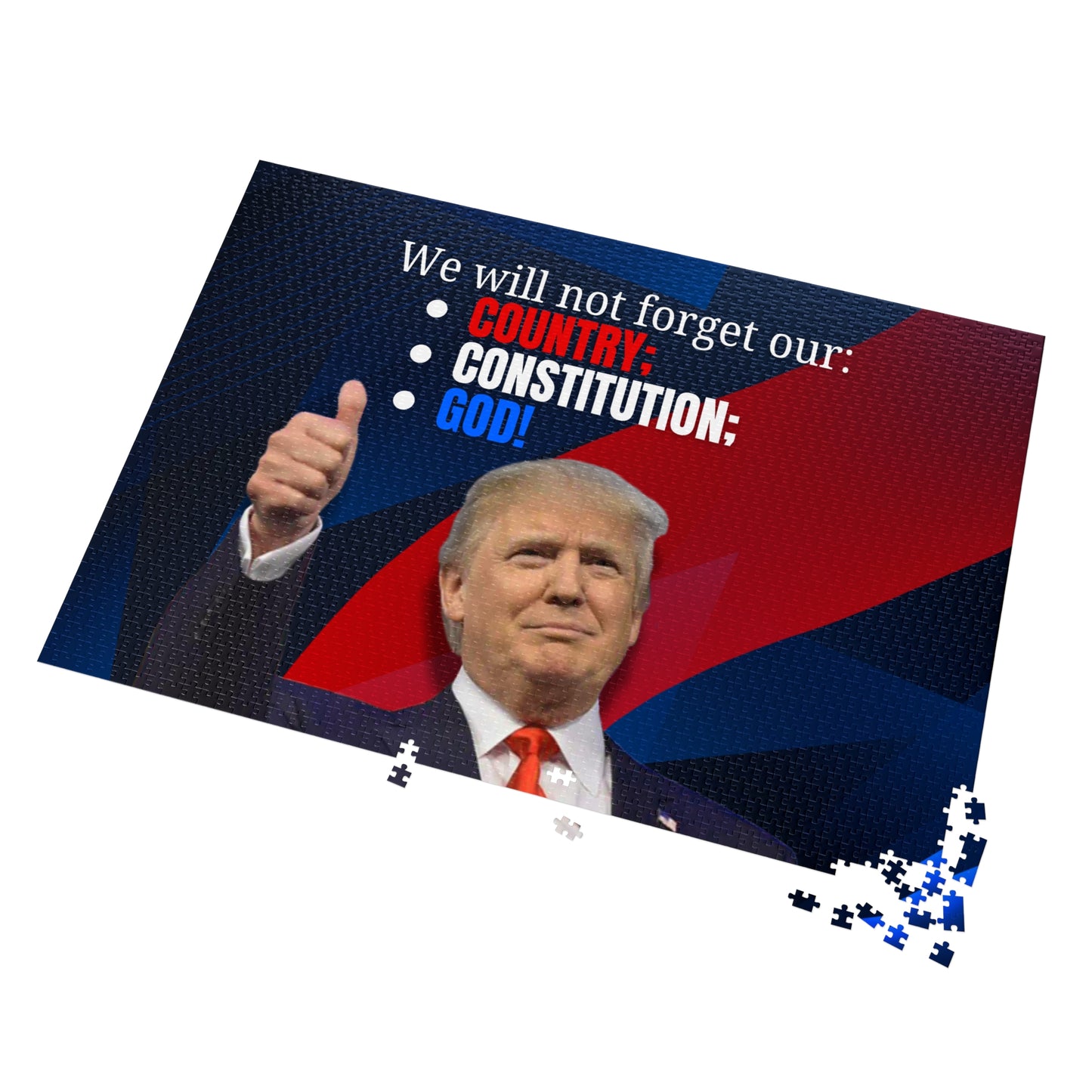 Donald Trump Jigsaw Puzzle with Tin