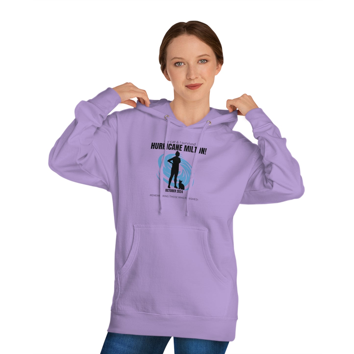 Hurricane Milton Cat Lady Survivor Hooded Sweatshirt