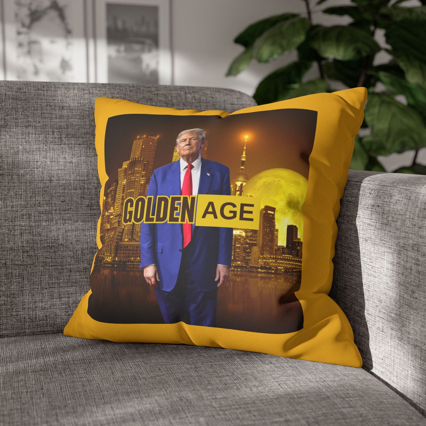 Golden Age Faux Suede Pillowcase - Unique Home Decor for Political Enthusiasts