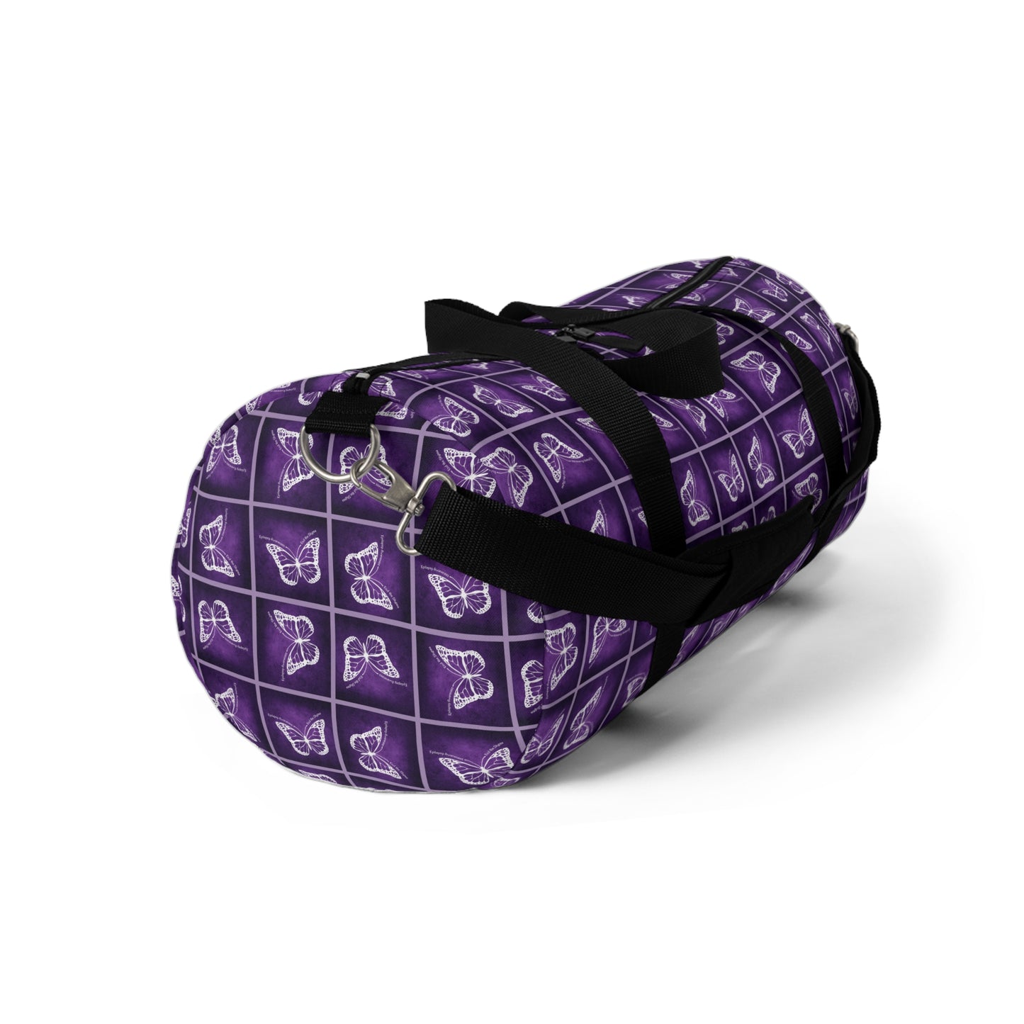 Purple Butterfly Pattern Duffel Bag