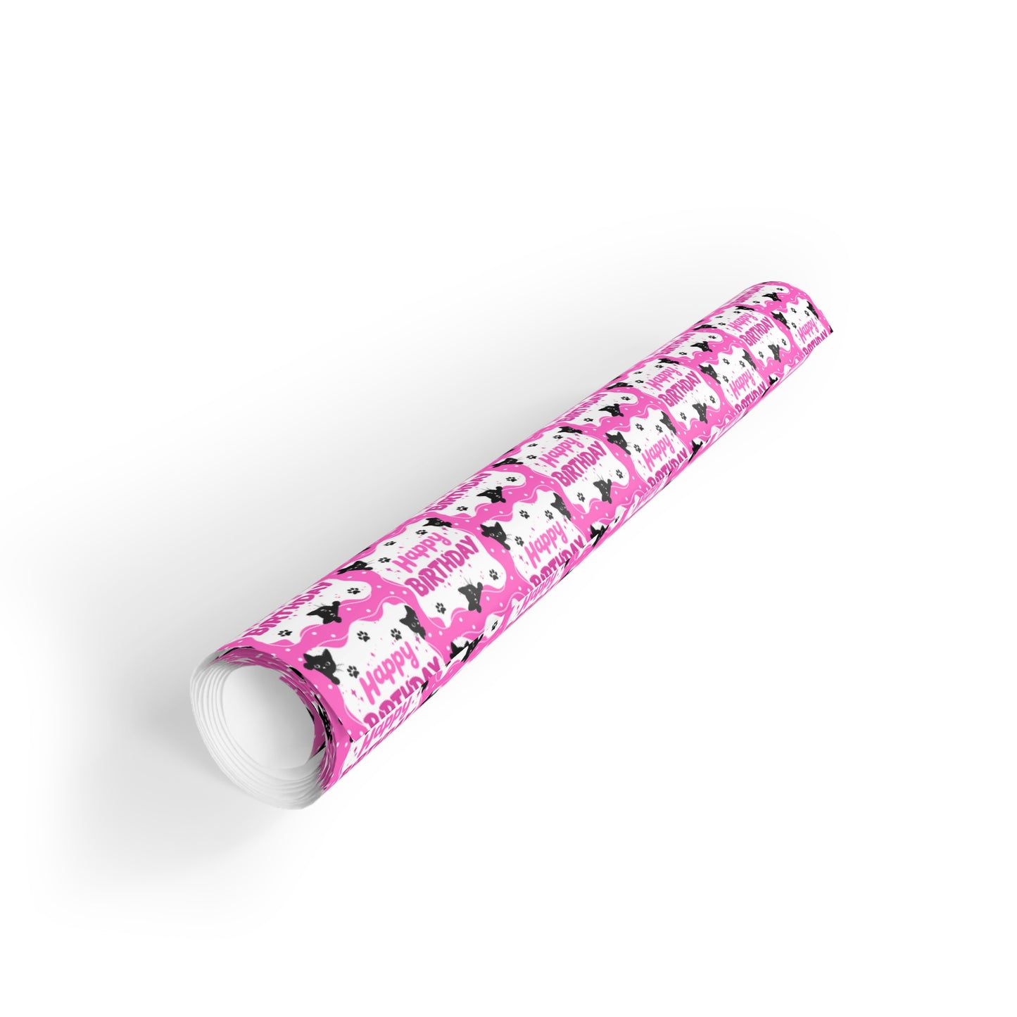 Pink Peeky Kitty Birthday Gift Wrapping Paper Rolls, 1pc