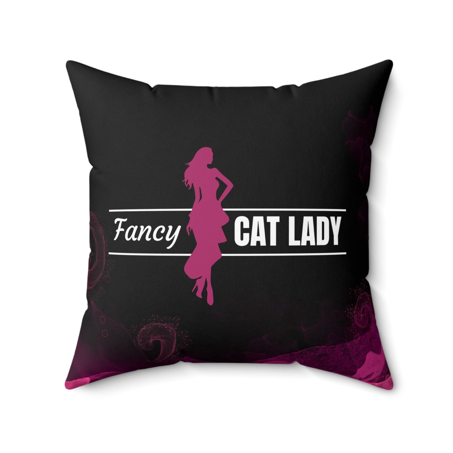 Fancy Cat Lady Faux Suede Square Pillow