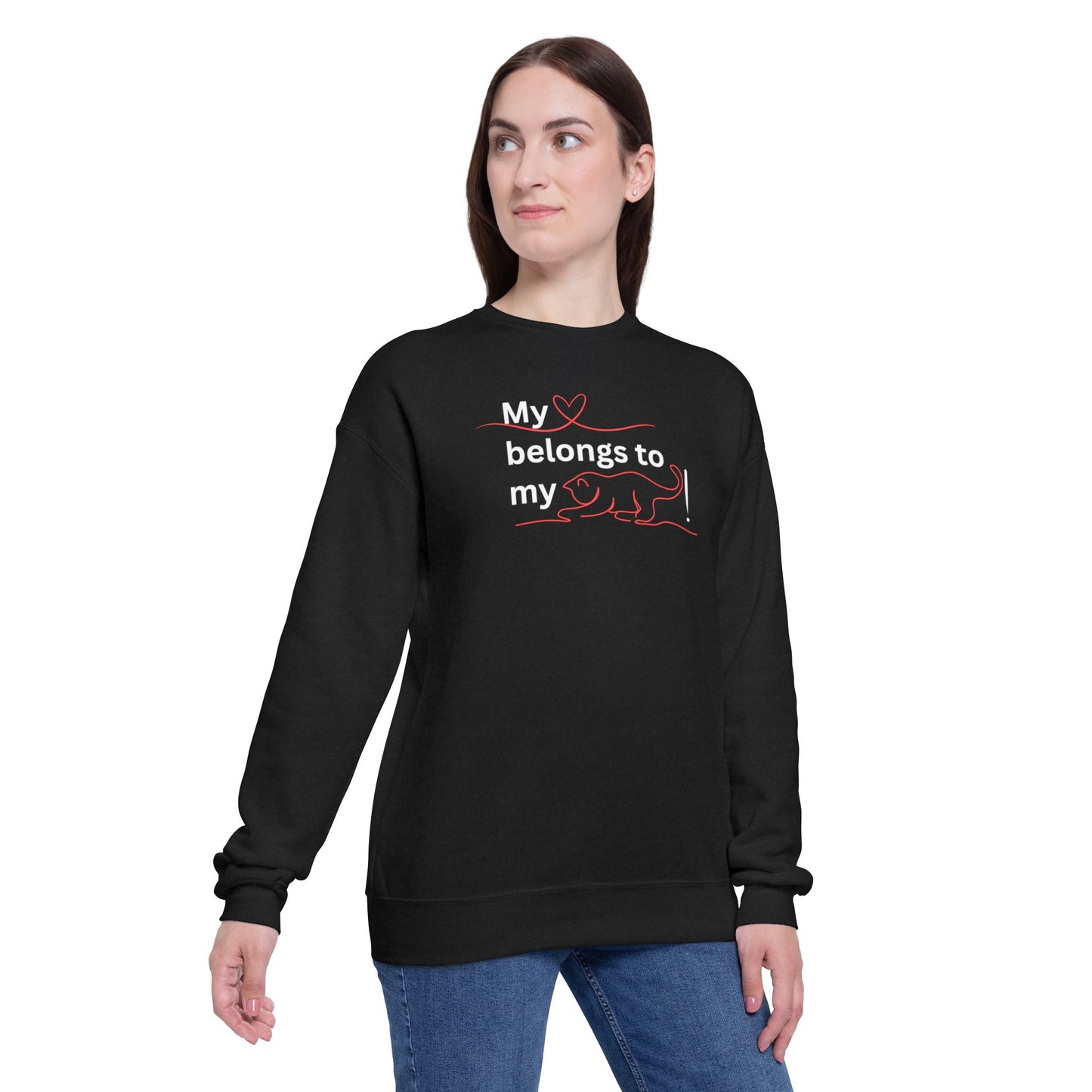 My Heart Belongs to my Cat Women's Drop Shoulder Sweatshirt