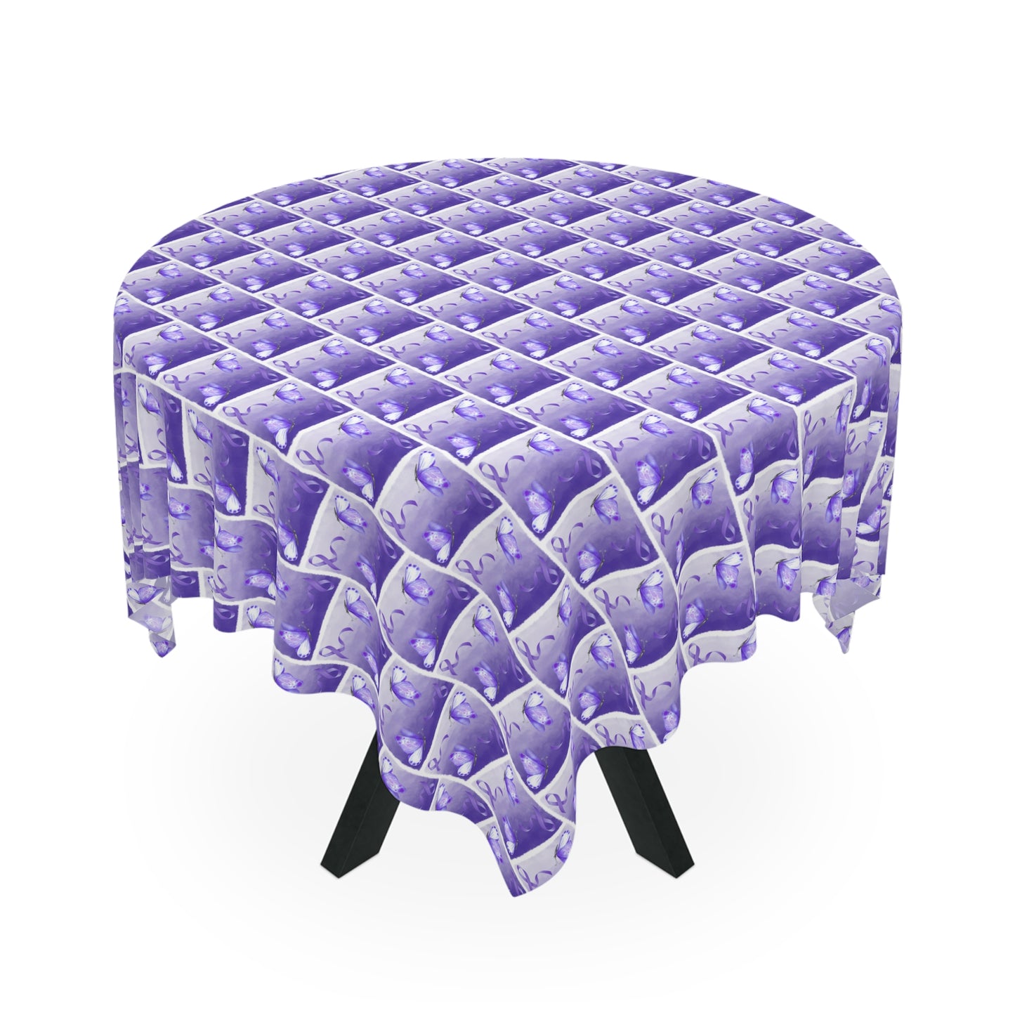 Purple Ribbon Butterfly Epilepsy Awareness Tablecloth