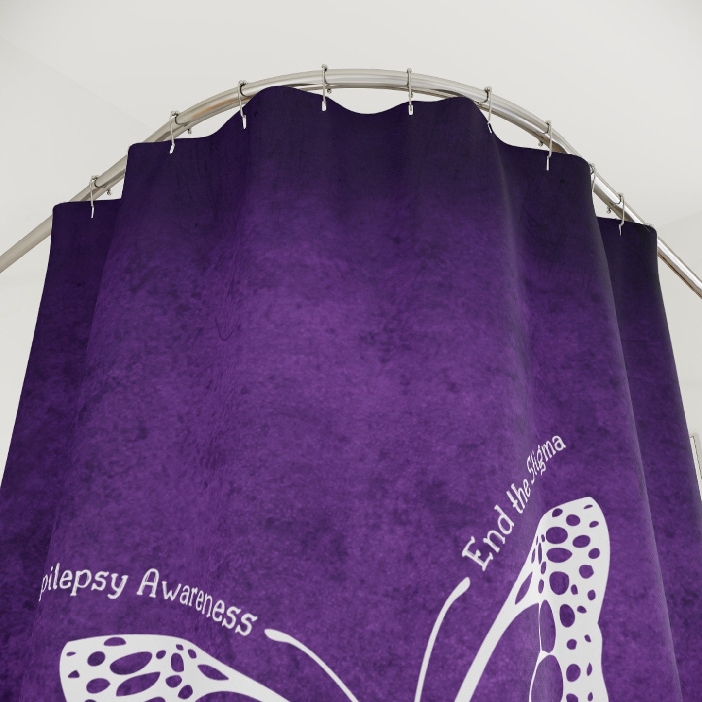 Epilepsy Awareness Butterfly Shower Curtain - End the Stigma