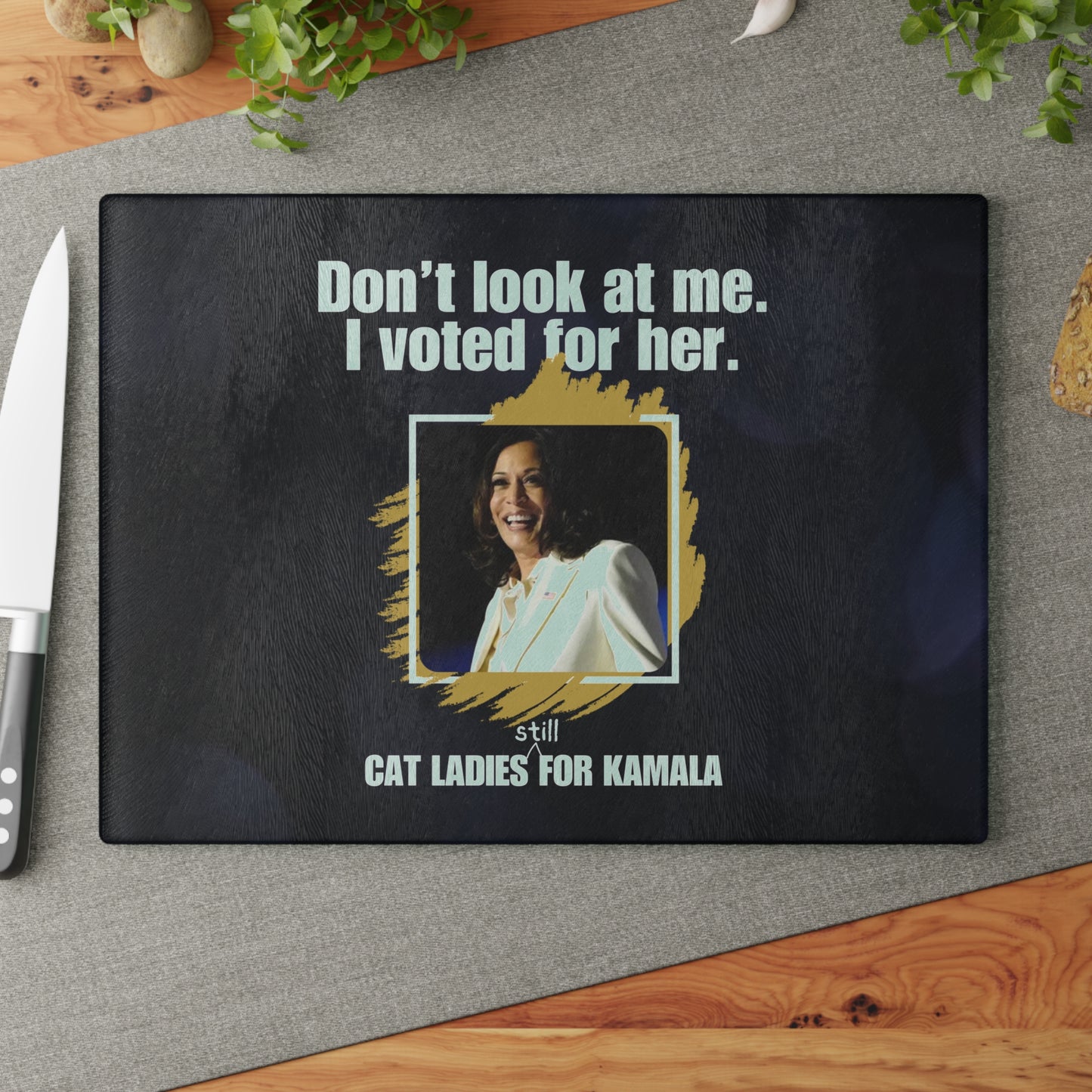 Voted for Her Glass Cutting Board