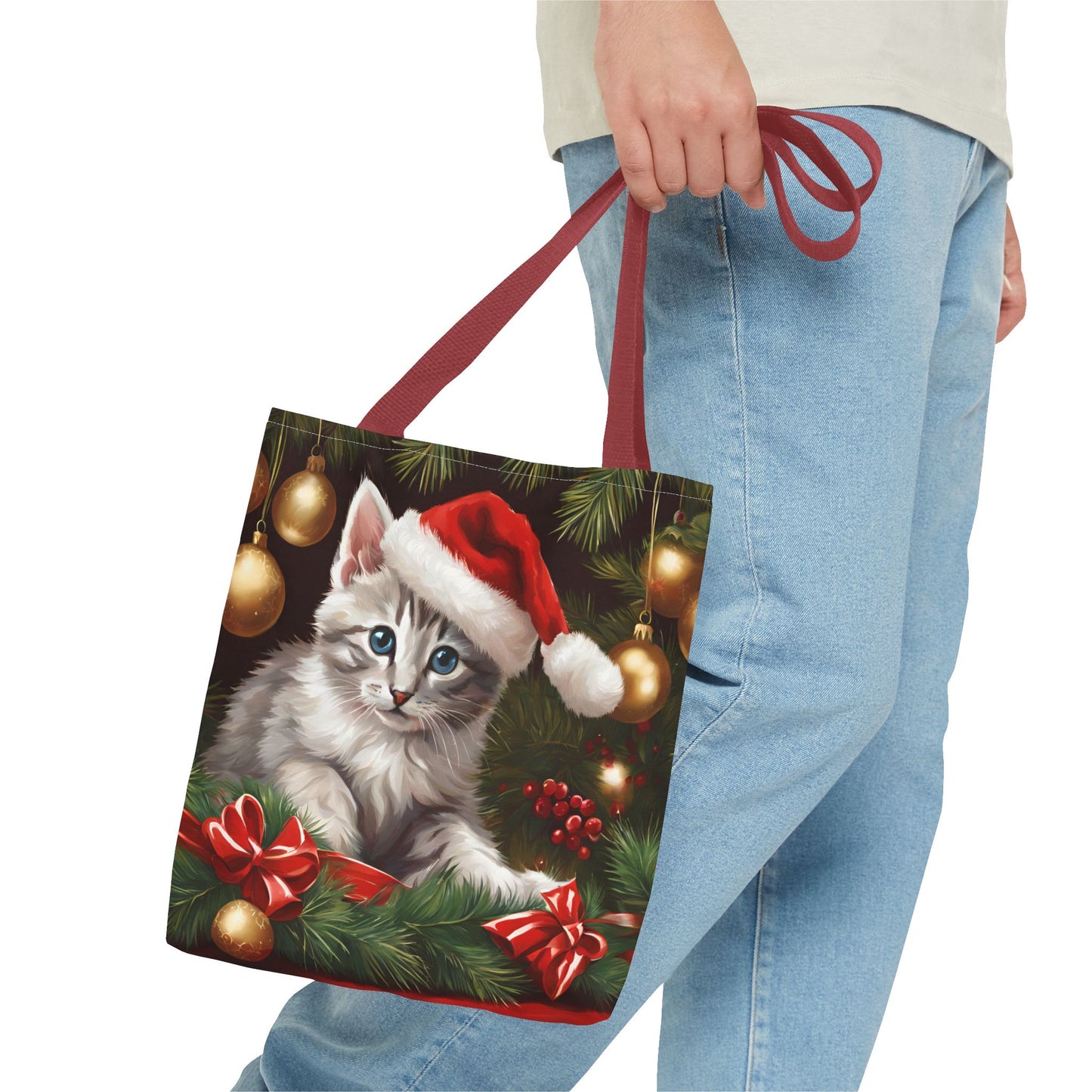 Christmas Kitten Christmas Tote Bag