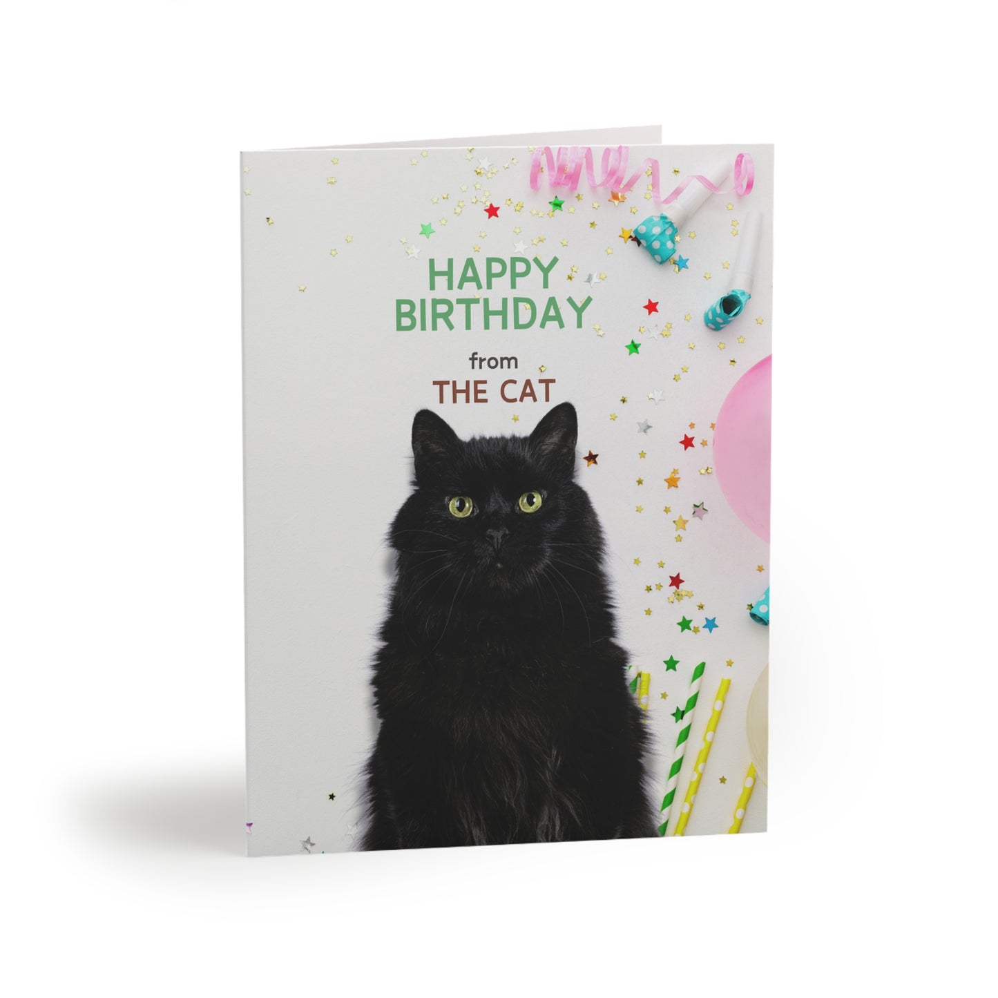 Happy Birthday from the Cat Greeting Cards, blank inside (8, 16, and 24 pcs)