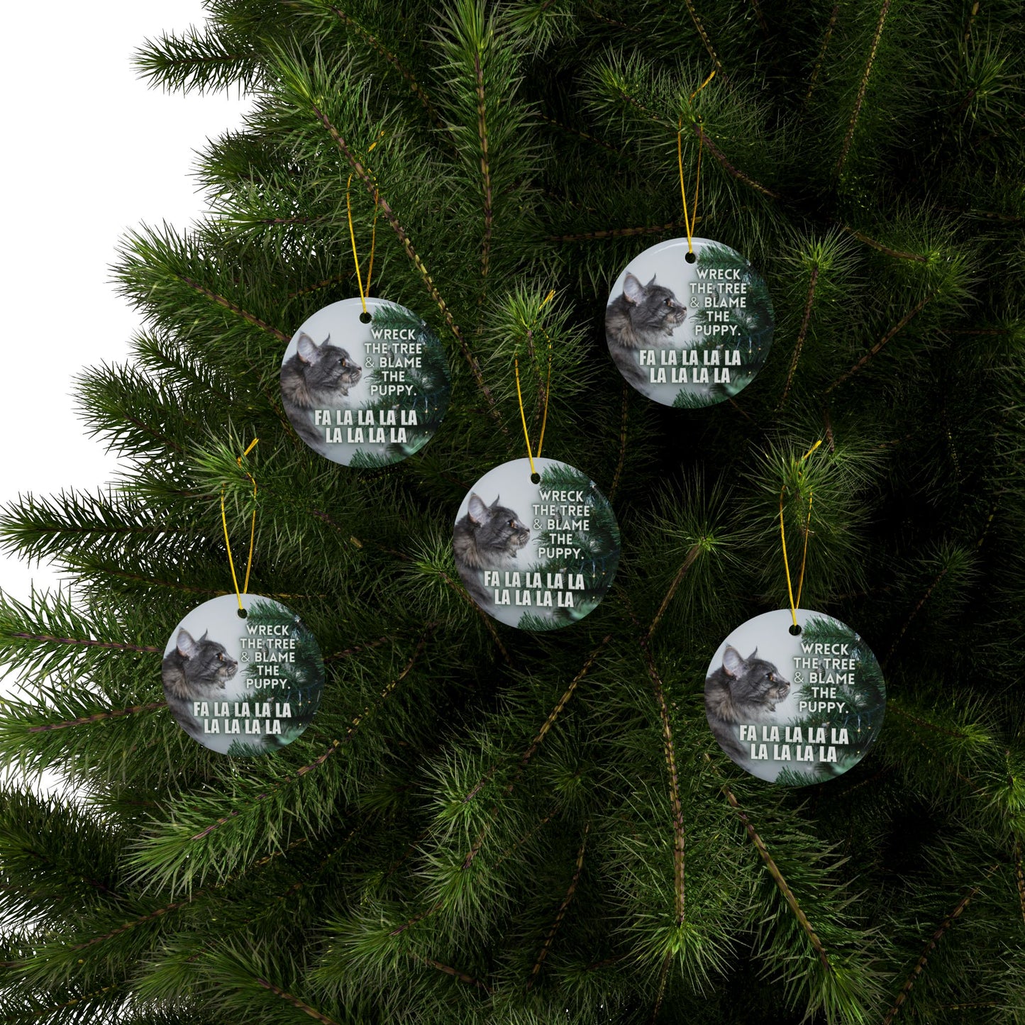 Wreck the Tree Ceramic Ornament, 2-Side Print