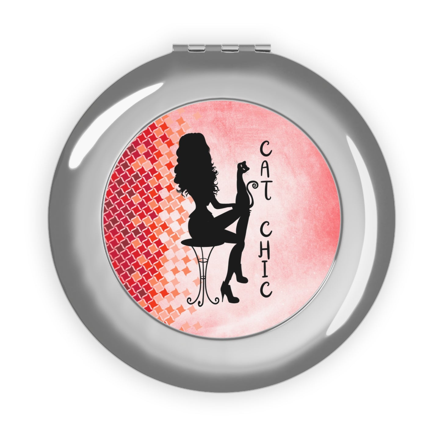 Cat Chic Compact Travel Mirror