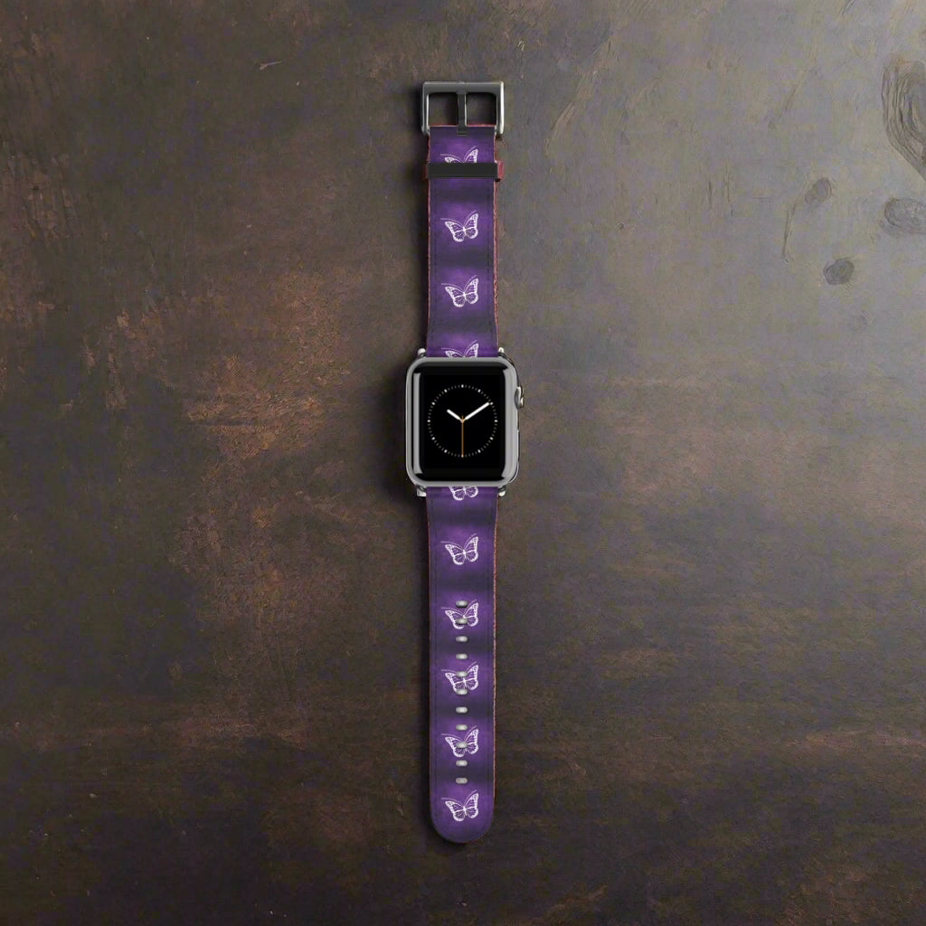 Purple Butterfly Epilepsy Awareness Watch Band