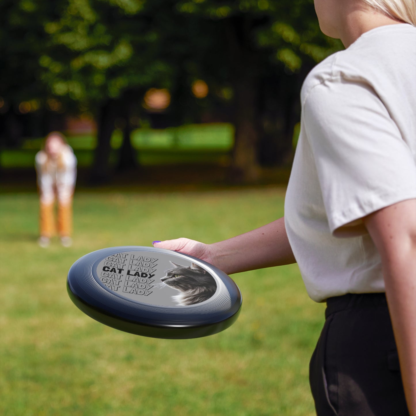 Cat Lady Frisbee - Fun Outdoor Flying Disc for Cat Lovers