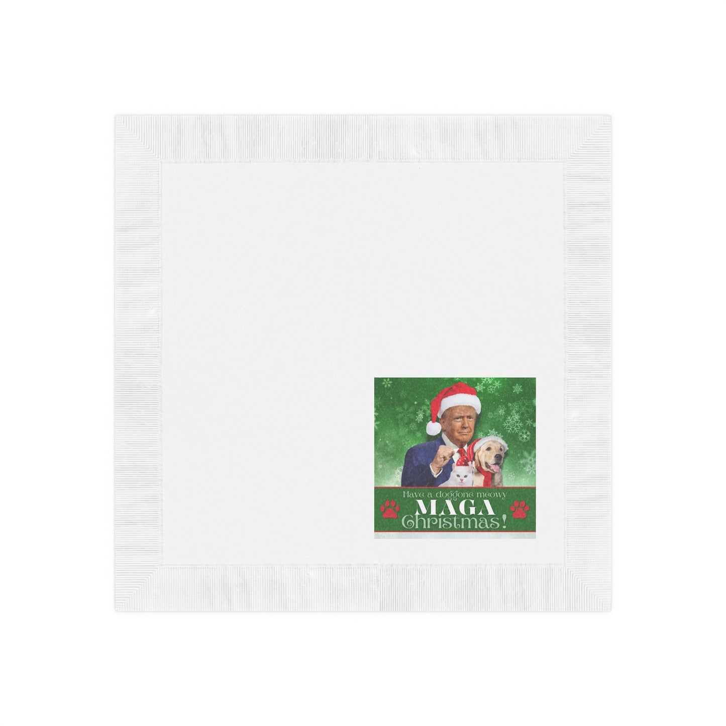 MAGA Christmas White Coined Napkins