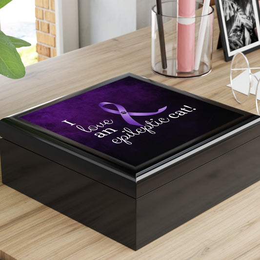 I Love an Epileptic Cat Jewelry Box