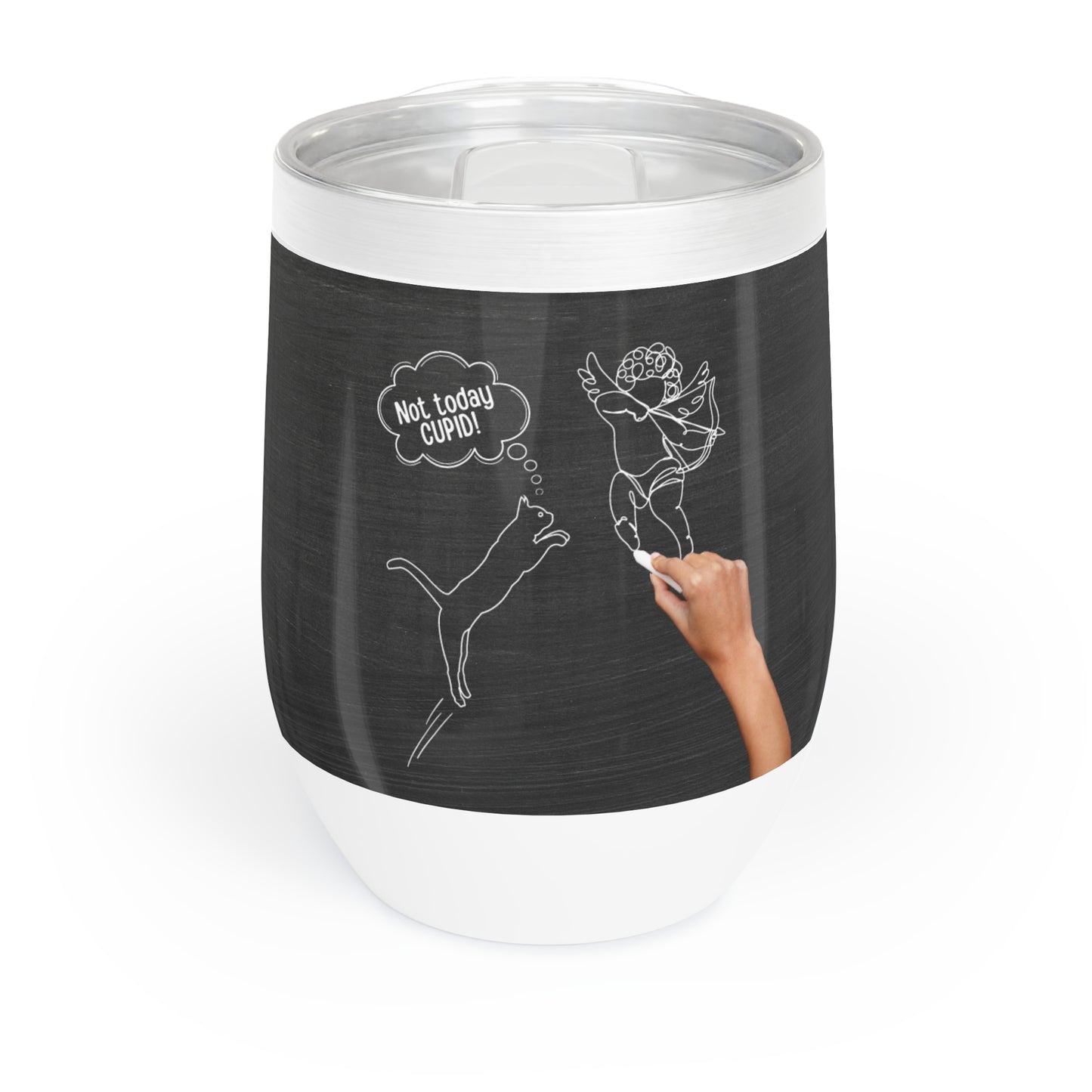 Not Today Cupid Valentines Day Chill Wine Tumbler