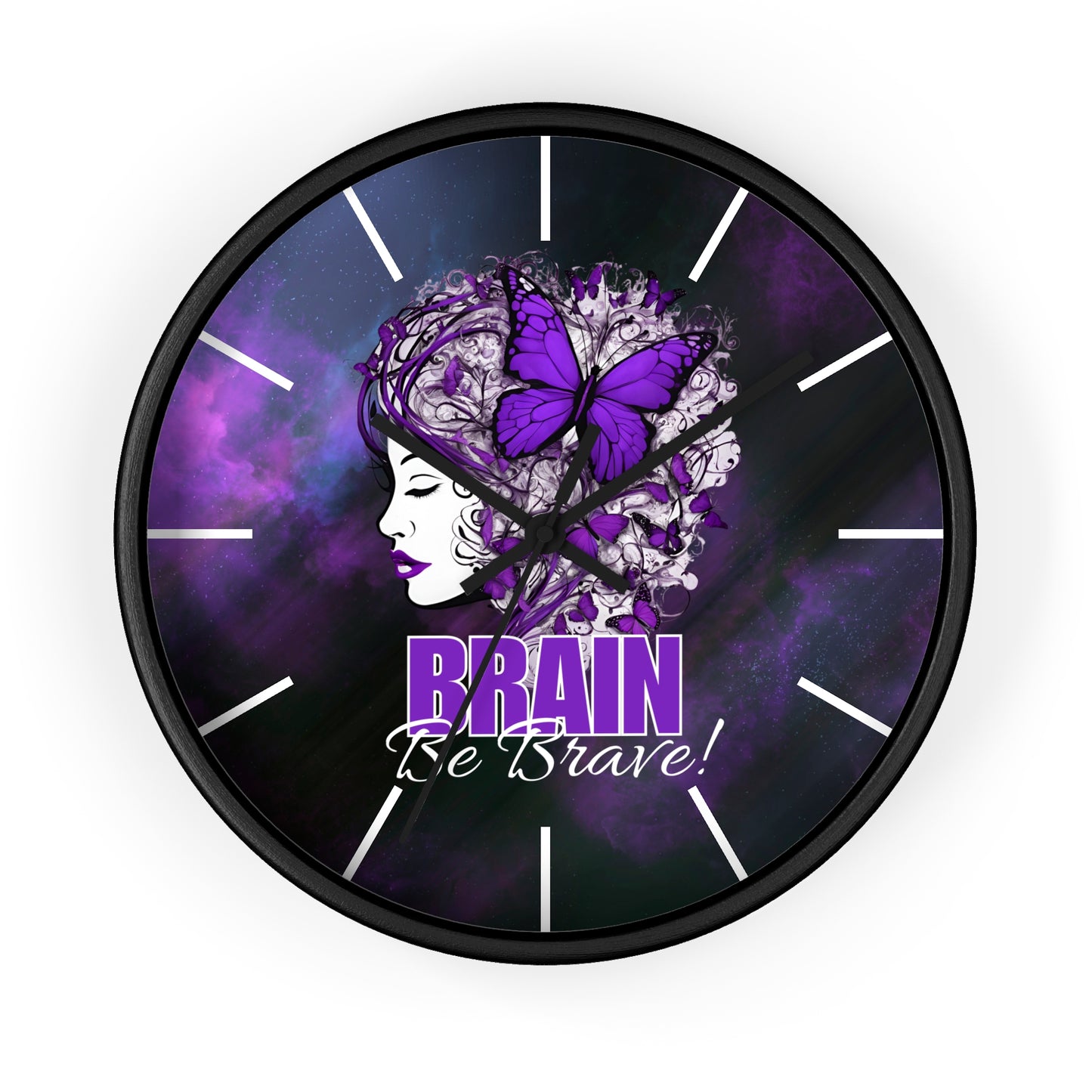 Beautiful Brain Be Brave Wall Clock