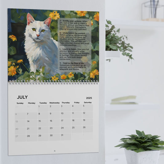 Monthly Words of Wisdom Cat Calendar (2025)