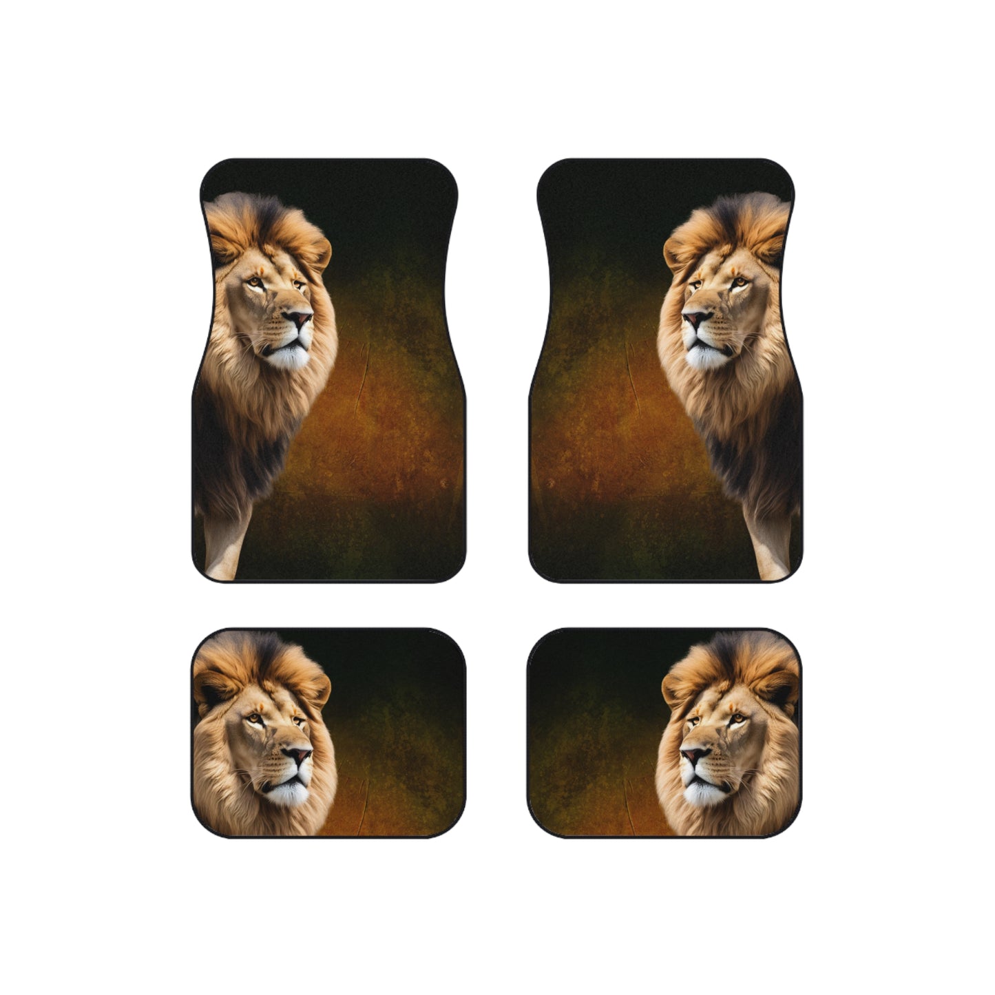 Majestic Lion Car Mats Set of 4 - Animal Print Auto Accessories for Car Enthusiasts