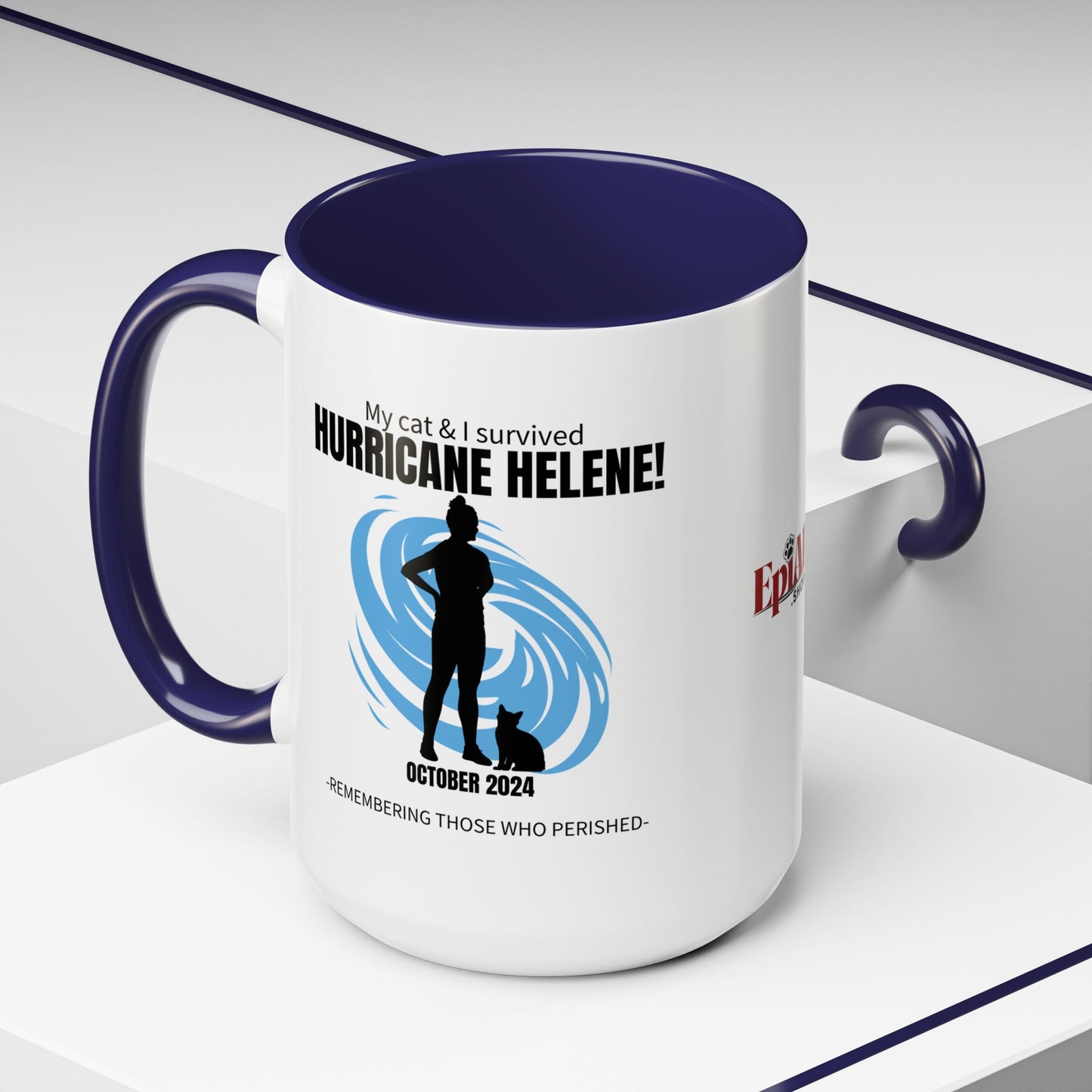 Hurricane Helene Survivor Accent Coffee Mug (11, 15oz)