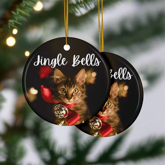 Jingle Bells Ceramic Ornament, 2-Side Print