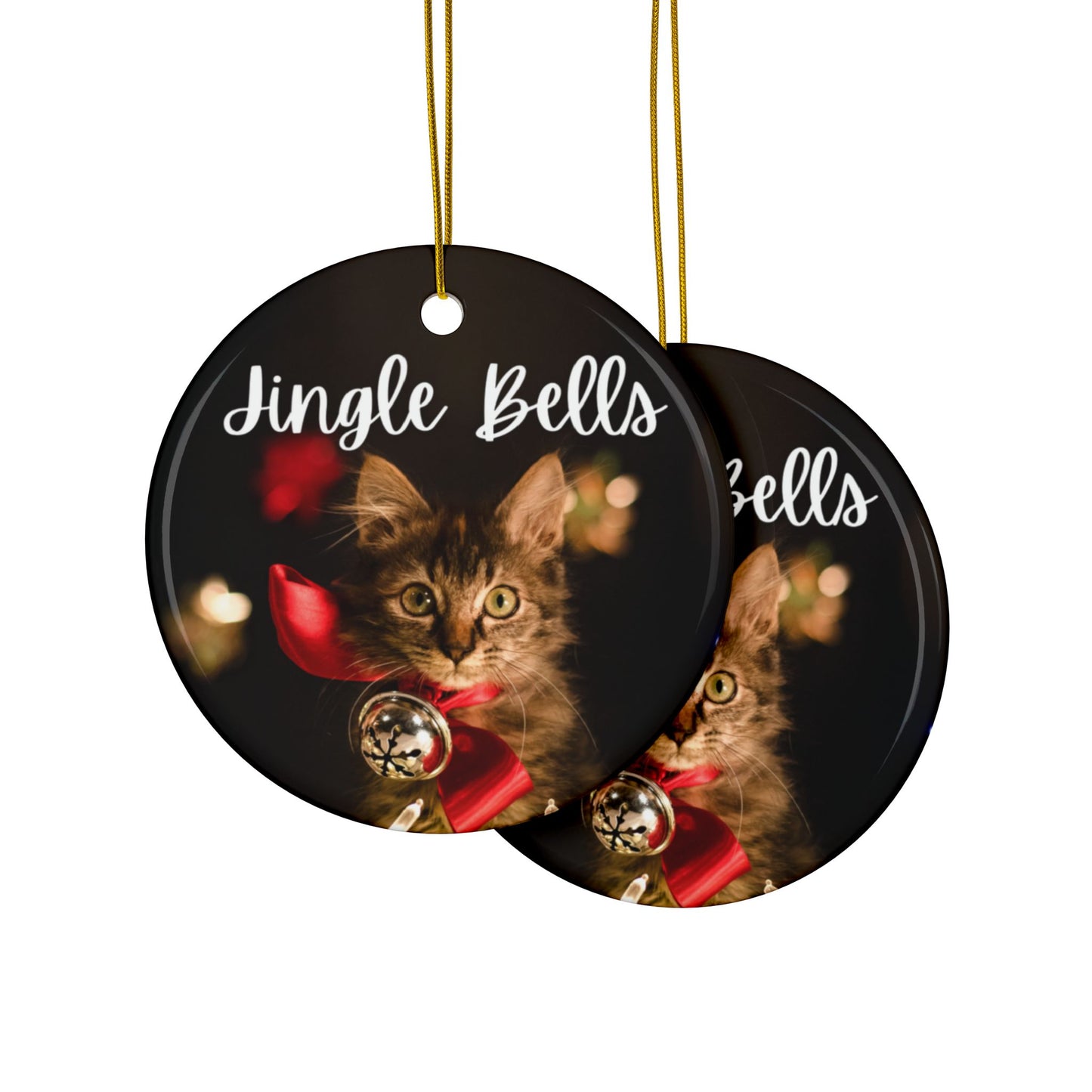 Jingle Bells Ceramic Ornament, 2-Side Print