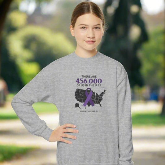 456,000 of Us Epilepsy Awareness Youth Crewneck Sweatshirt