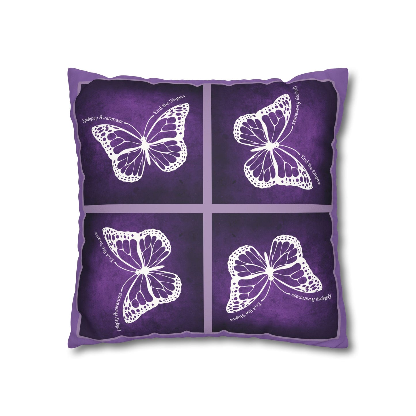 Butterfly Faux Suede Pillowcase for Epilepsy Awareness