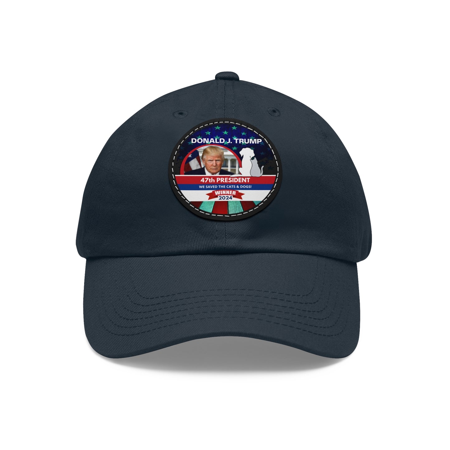 Donald Trump 47th President Dad Hat with Leather Patch