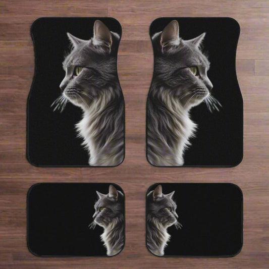 Elegant Cat Car Mats - Set of 4 | Premium Automotive Accessories for Cat Lovers