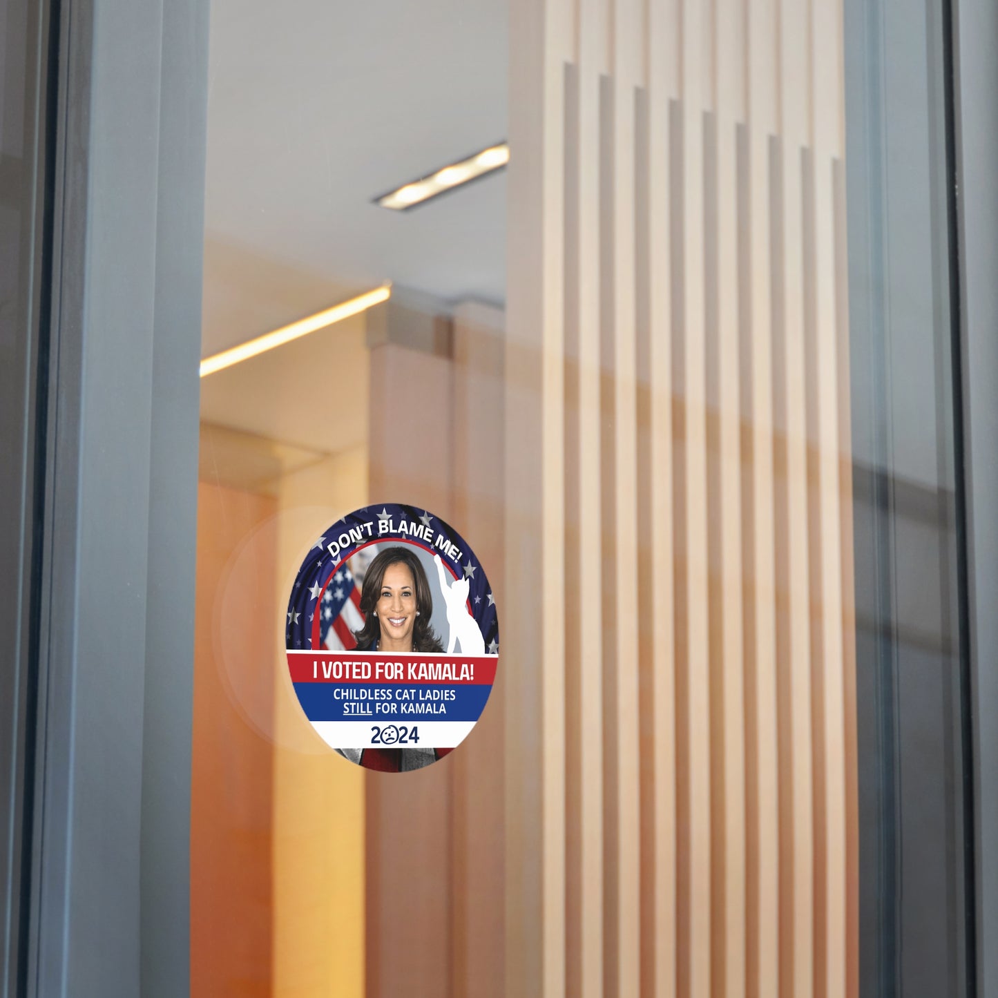 Don't Blame Me - Voted for Kamala Round Vinyl Stickers