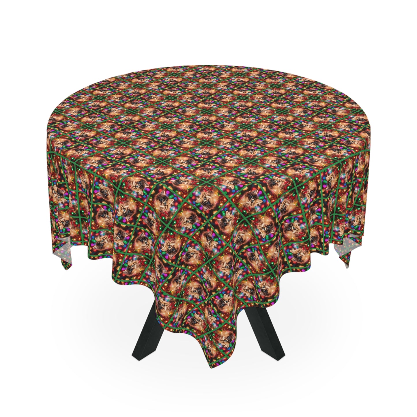 Pretty Kitten Christmas Tablecloth