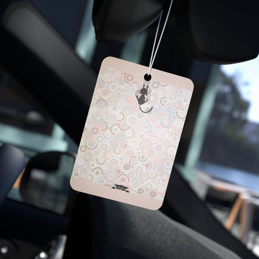 Swirly Background Kitty Car Air Freshener