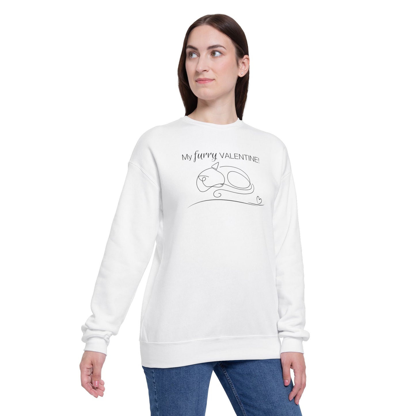 My Furry Valentine Women's Drop Shoulder Sweatshirt