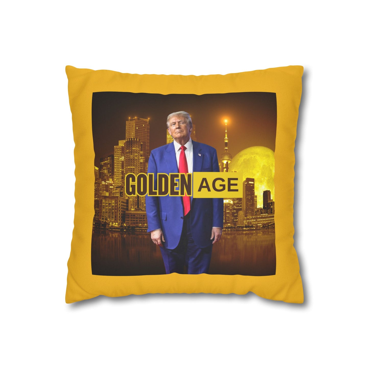 Golden Age Faux Suede Pillowcase - Unique Home Decor for Political Enthusiasts