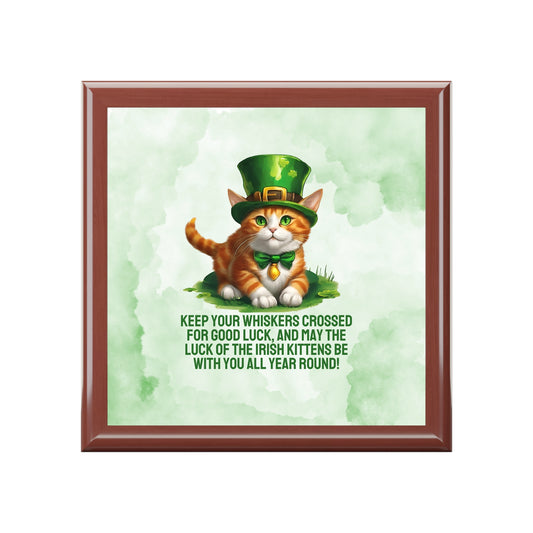 St. Patrick's Cat Jewelry Box