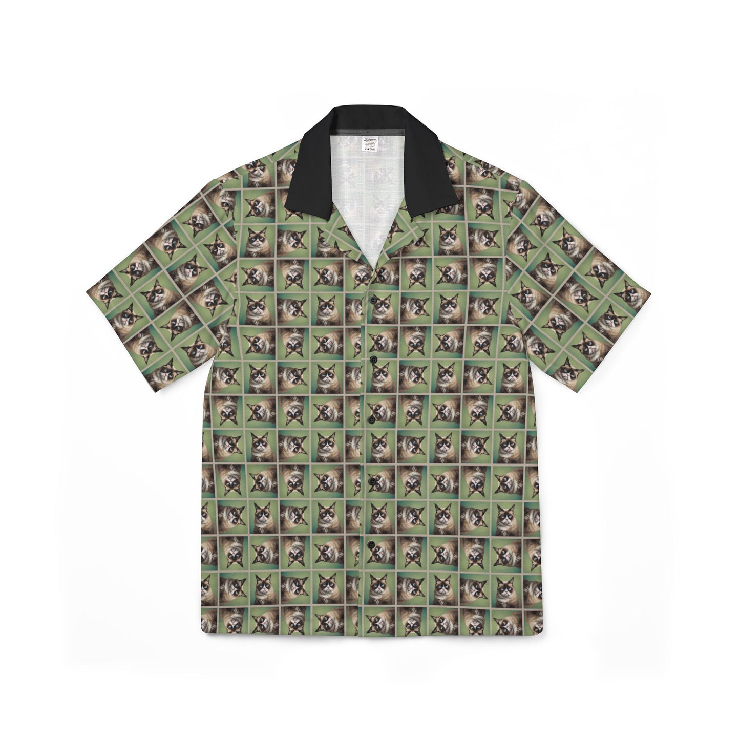 Grouchy Cat Men's Hawaiian Camp Shirt