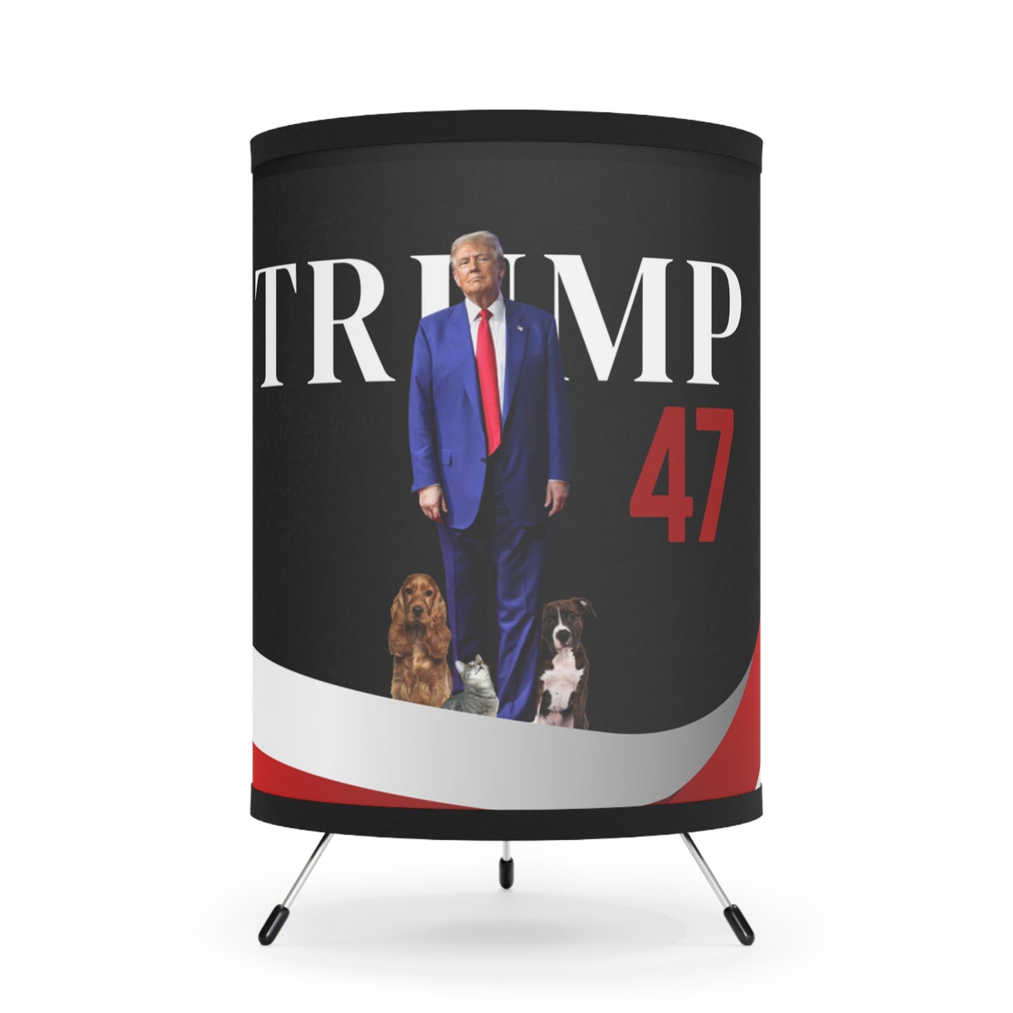 Trump 47 Tripod Lamp with High-Res Printed Shade, US\CA plug