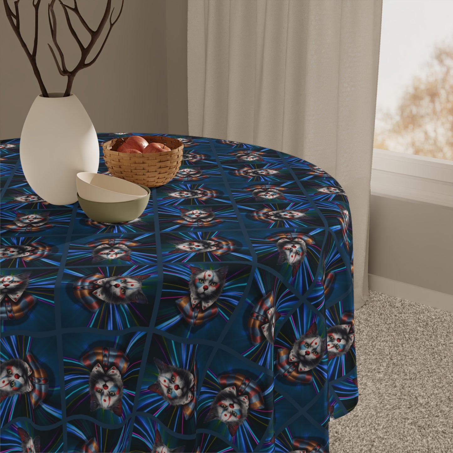 Clown Cat Novelty Tablecloth