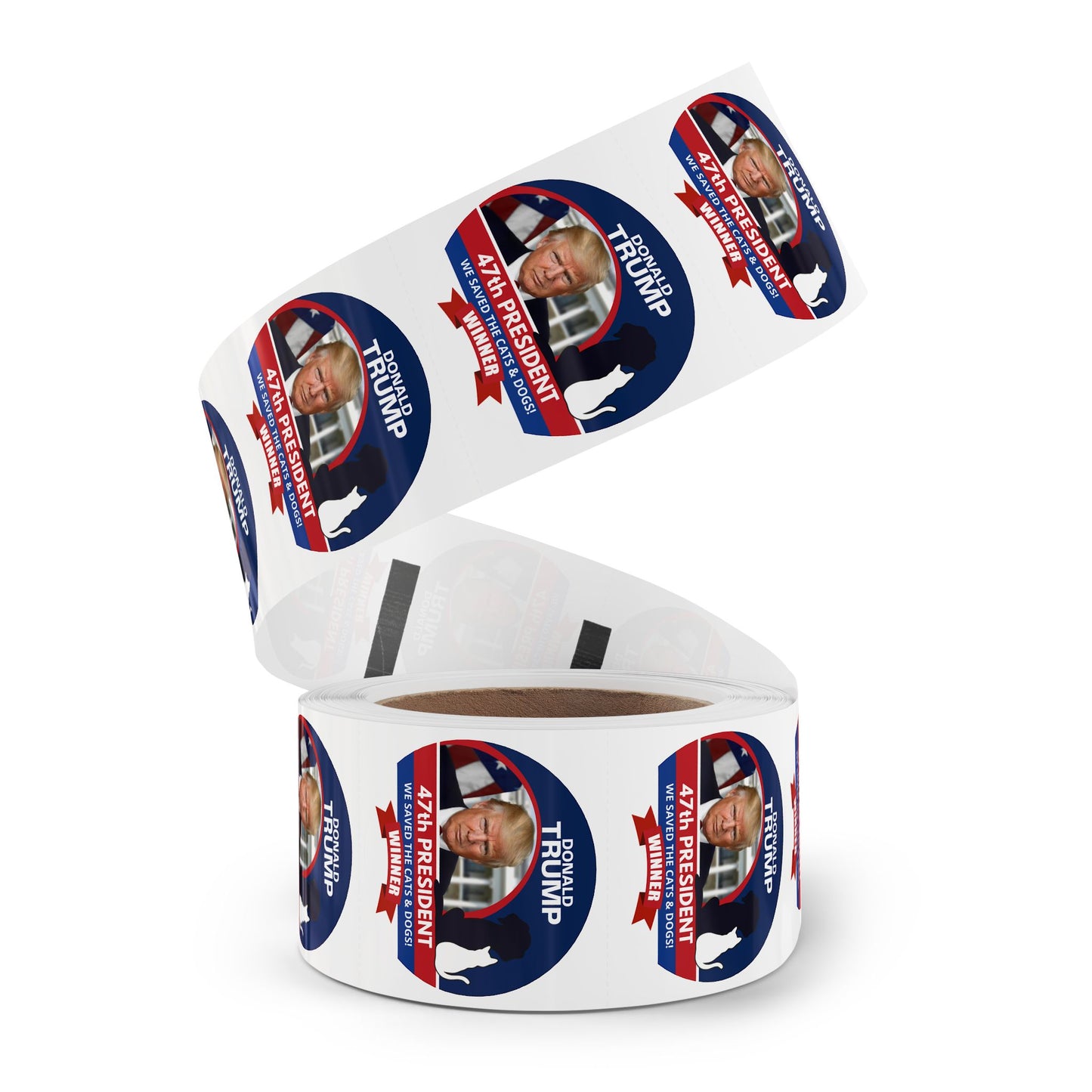 Trump 47th President Round Sticker Label Rolls