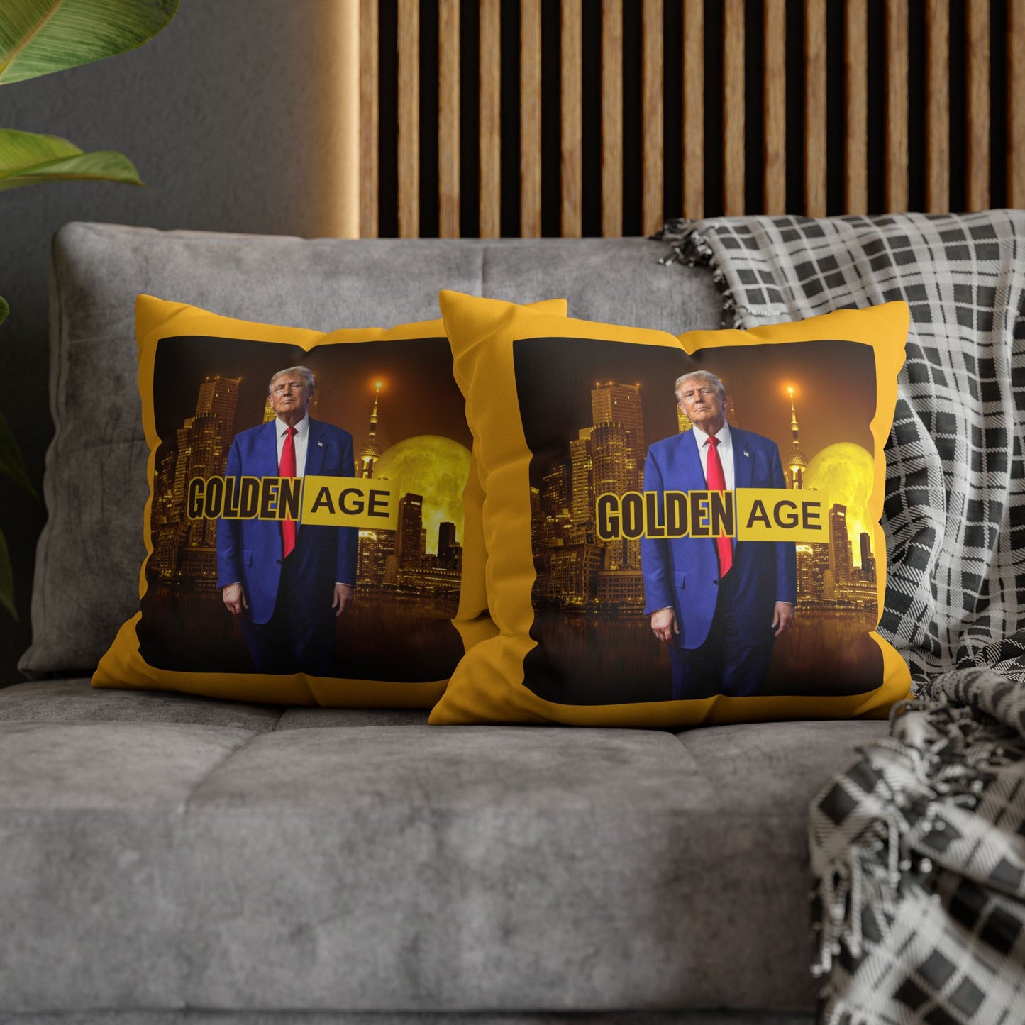 Golden Age Faux Suede Pillowcase - Unique Home Decor for Political Enthusiasts