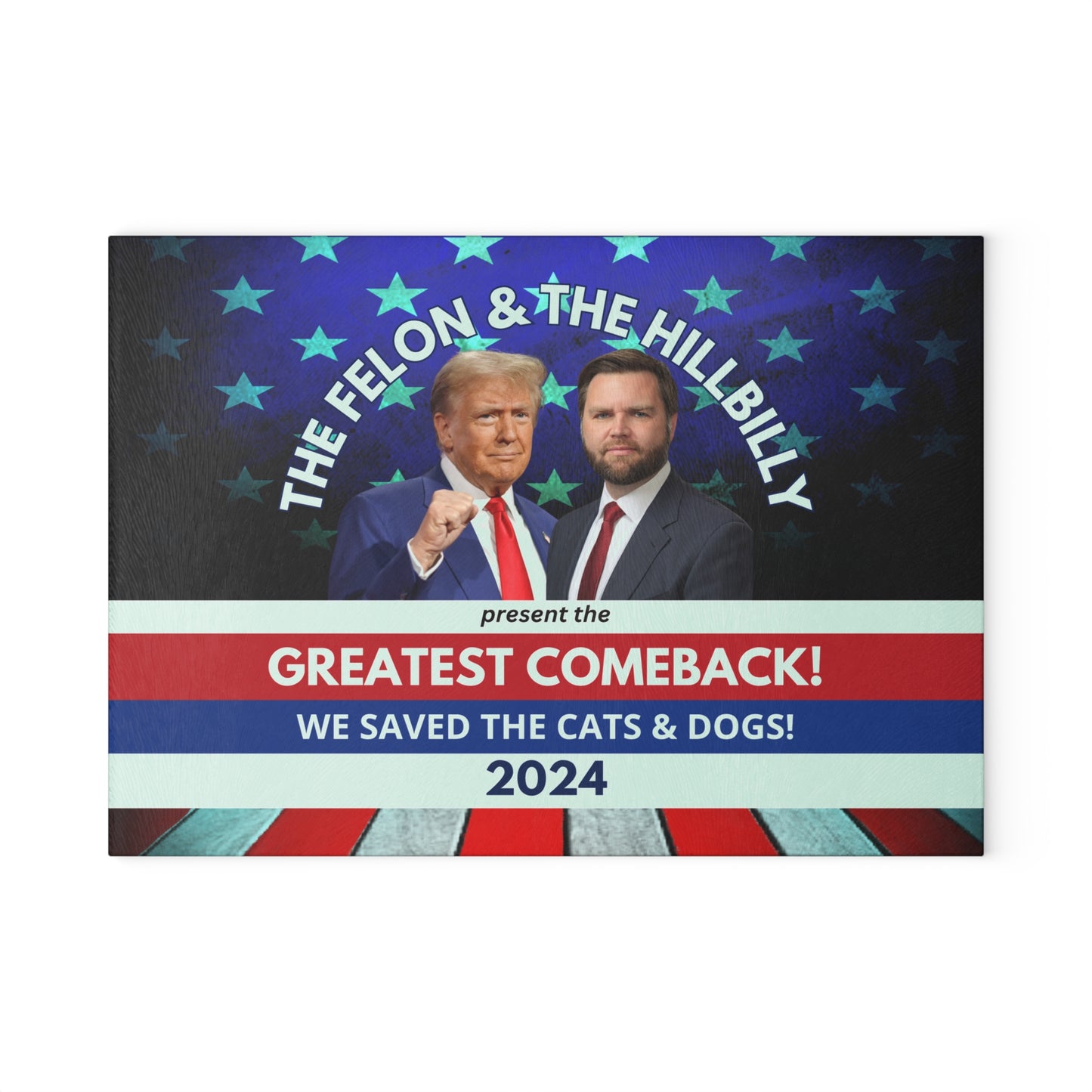 Felon & Hillbilly Greatest Comeback Glass Cutting Board