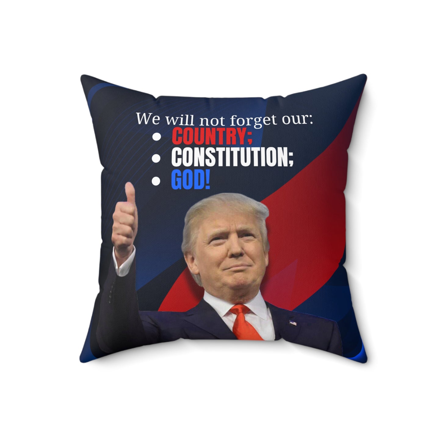 Trump Country Constitution God Spun Polyester Square Pillow