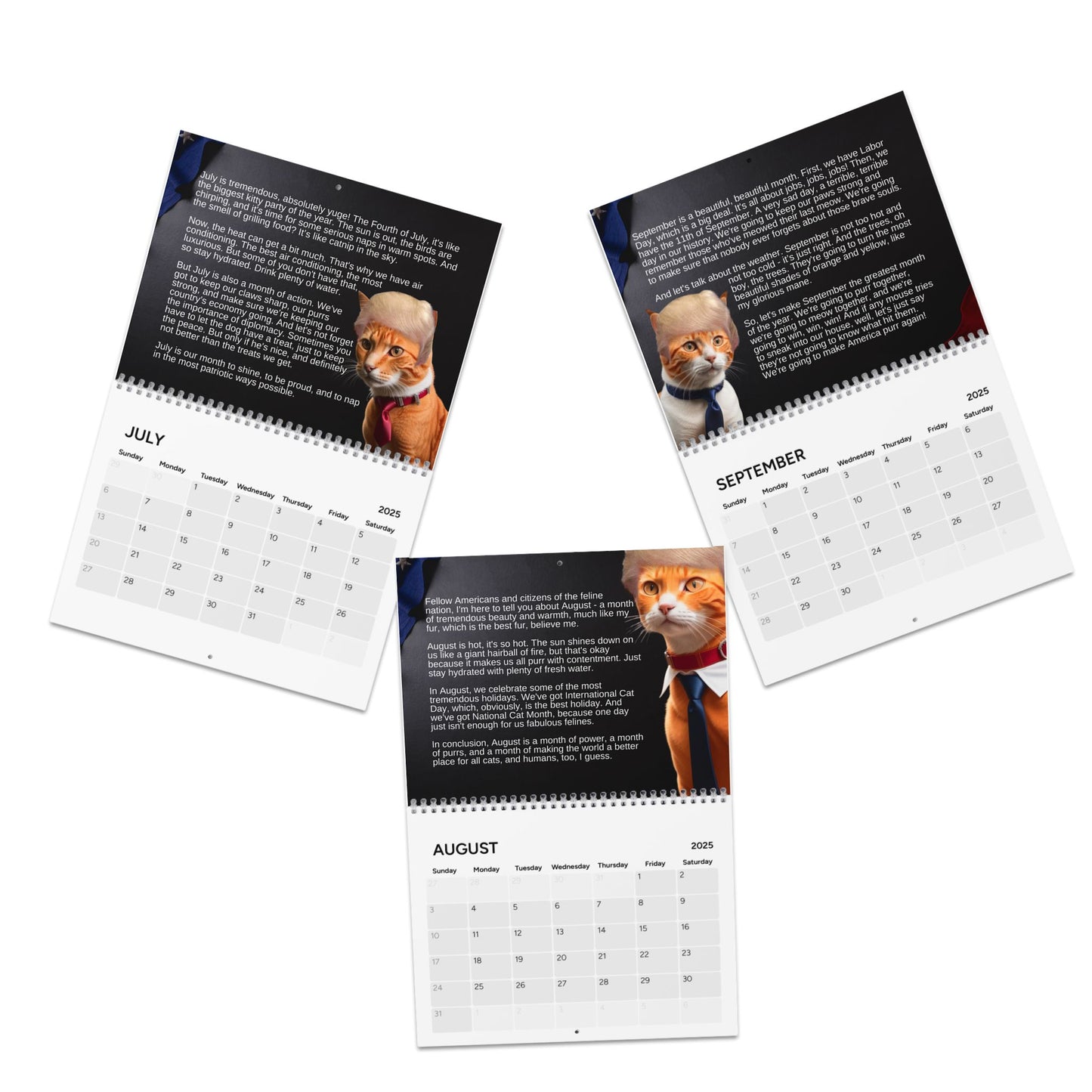 Trump Cat's Month-by-Month Calendar (2025)