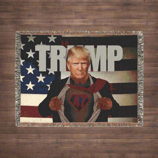 Trump 47 Landscape Woven Blanket