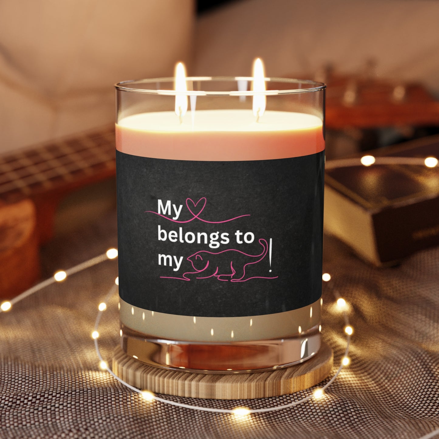 My Heart Belongs to my Cat Scented Candle - Full Glass, 11oz